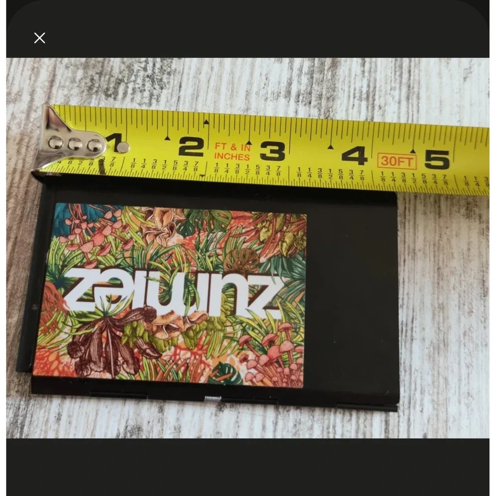 Zumiez Pocket Notepad Pen Holder Black Metal Tropical Mushroom Design